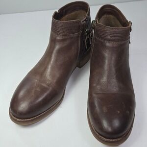 Softwalk Womens S2157-263 Brown Leather Ankle Booties Size 8.5 N Narrow